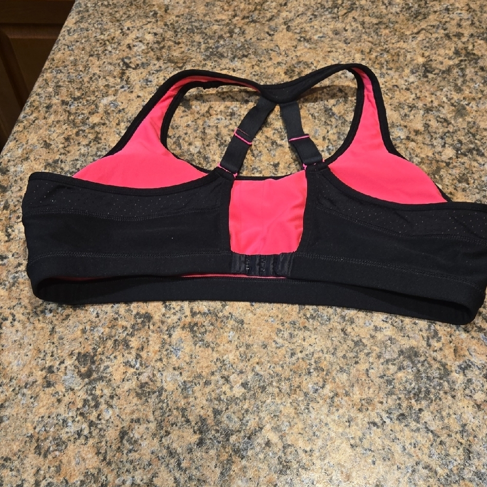 Ideology Black Sports Bra with Pink Trim - Picture 2 of 7